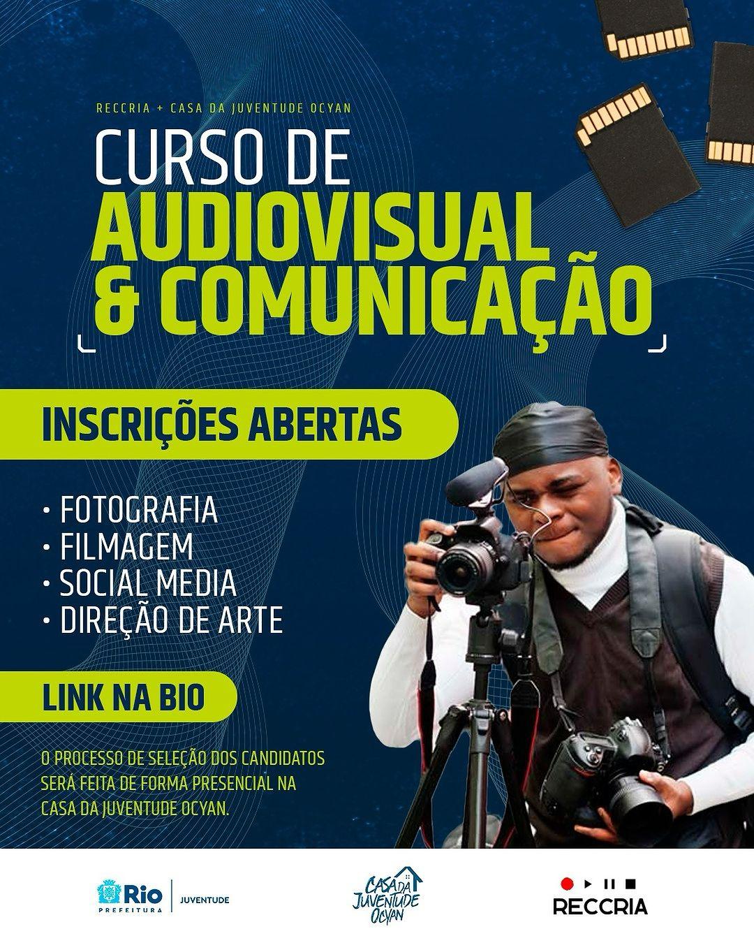 Vem aí o Curso de Audiovisual e Comunicação na Casa da Juventude Ocyan!