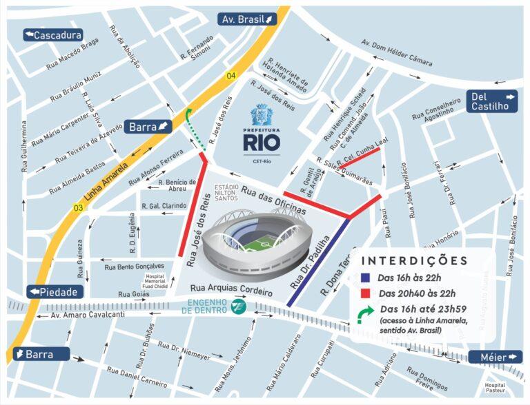 Prefeitura do Rio monta operação de trânsito especial para o jogo entre Botafogo x Capital-DF, dia 30/04