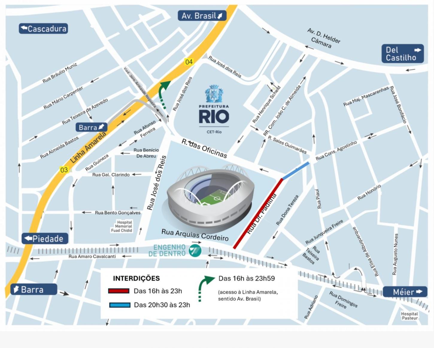 CET-Rio monta esquema de trânsito para jogo entre Botafogo e Bragantino, terça-feira, no Nilton Santos