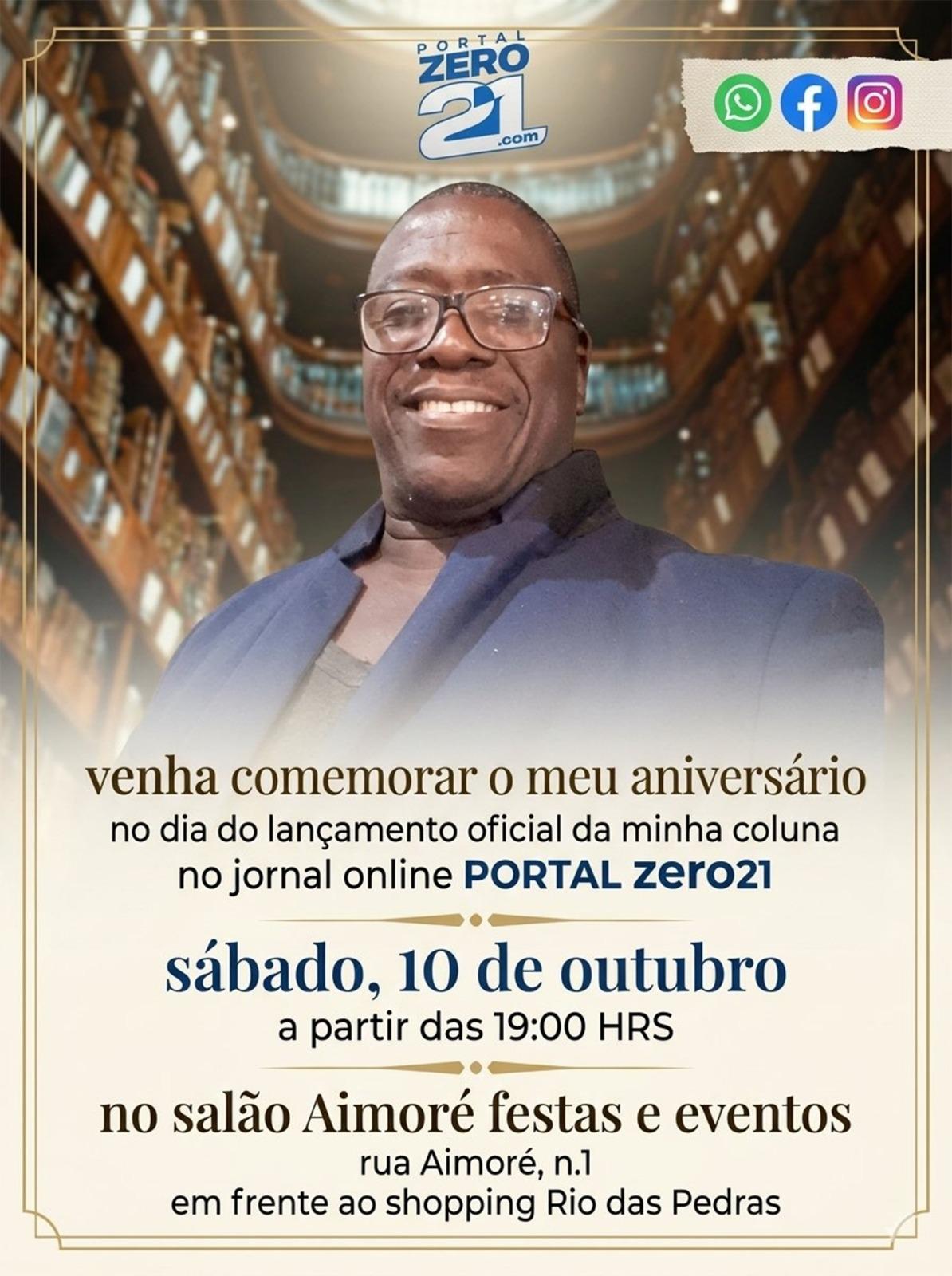 Marcelo Almeida, nosso colunista comemorará niver no dia 10/10